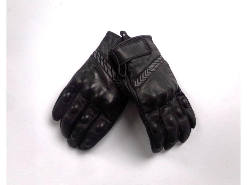 Rękawice motocyklowe, skórzane, czarne, rozmiar L